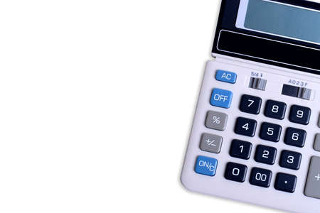 Calculator isolated over white backgroundの写真素材