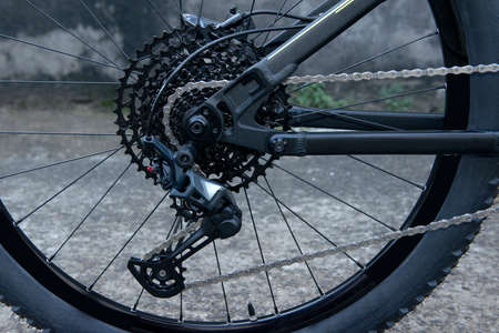 Close up view of the bicycle partsの写真素材