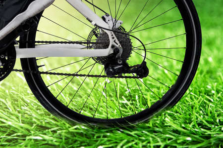 Close up view of the bicycle parts