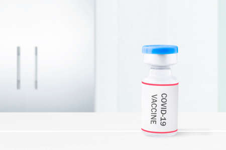 vaccines on the table in the hospitalの写真素材