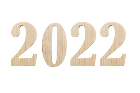 2022 with white background. Happy New Year 2022