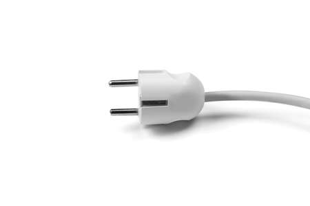 Close up view of electric plug isolated over white background