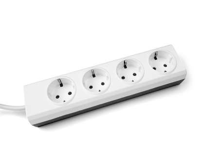 Electrical power strip extension isolated over white background