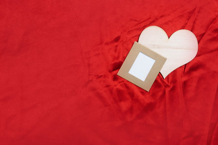 Heart and picture frame with a colored background. Valentines dayの写真素材