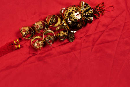 Chinese New Year Ornament with a colored background. Happy Chinese New Yearの写真素材