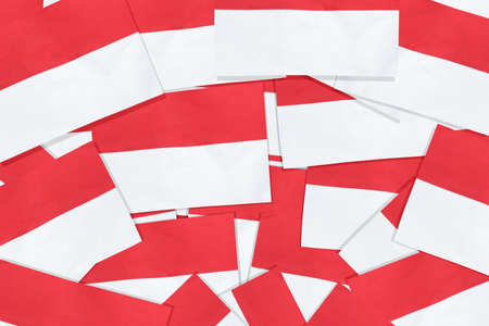 Stack of red and white color of the Indonesian flag. Indonesian independence dayの写真素材