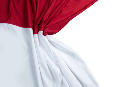 The red and white flag of Indonesian flag isolated over white backgroundの写真素材