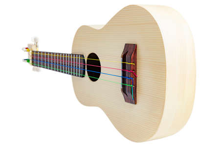 Ukulele guitar isolated over white background