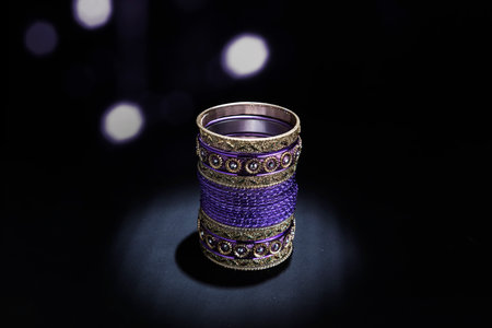 Closeup view of the indian bracelet with black background