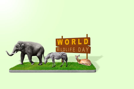 Wildlife in nature. World Wildlife Dayの写真素材