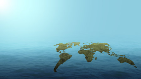 Earth with a water background. World Water Day