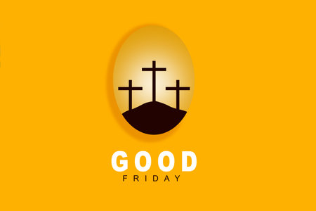 Christian Cross with colored backgroundの写真素材