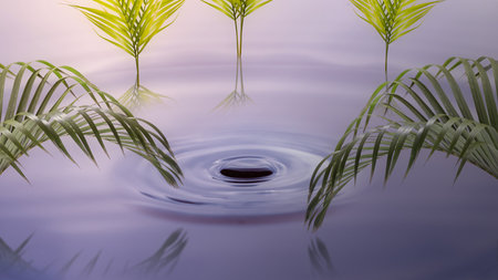 Water splash with colored backgroundの写真素材