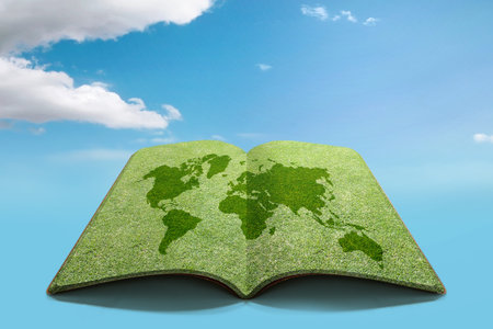 Opened book with a sky background. World Book Day Conceptの写真素材