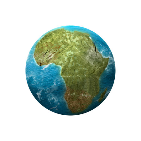 Earth with Africa map on white background. Africa day conceptの写真素材
