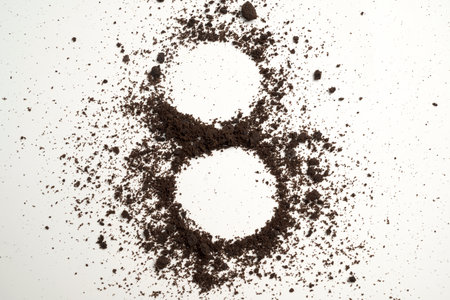 Chocolate powder isolated over white background. World chocolate day conceptの写真素材