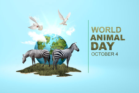 Wildlife animal and earth. World Animal Day conceptの写真素材