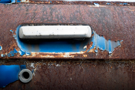 Closeup view of the broken car because of the crash accidentの写真素材