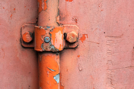 Closeup view of rusty metal for textured backgroundの写真素材