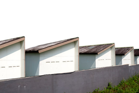 Residential houses in a housing area isolated over a white background