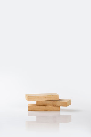 Stack of wooden blocks isolated over a white background