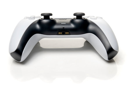 Video game console controller isolated over white background. Playing games concept