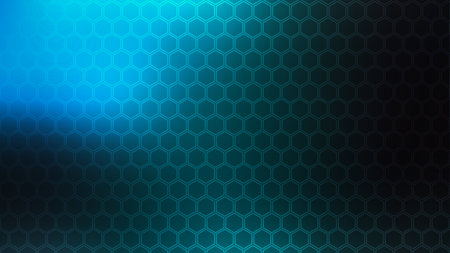 Closeup view of the colorful geometric hexagon for technology background