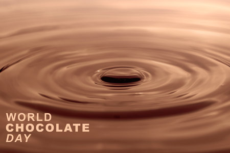 Closeup view of melted chocolate. World Chocolate Day conceptの写真素材
