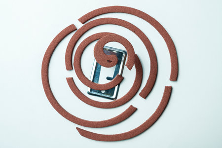 Mosquito coils with a silver object in the middle. The spiral is made of a material that looks like...