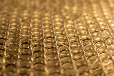 Colored water gel balls. Polymer gel. Silica gel. Balls of hydrogel round shape. Crystal liquid ball with reflection. Water beads. Abstract texture backgroundの写真素材