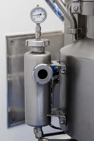 Equipment in the modern laboratory of the medicine factory. Sterile machine for medicine manufactureの写真素材