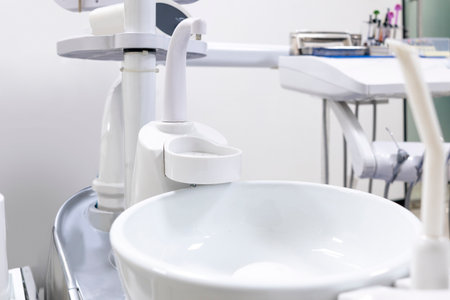 Interior view of the dental instrument in dentist clinic office. Healthcare and treatment conceptの写真素材