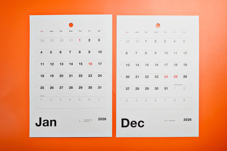 Calendar showing 1st January as the new year. Happy New Year concept or Celebrationの写真素材