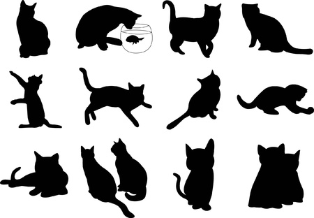 Illustration cats silhouetteのイラスト素材