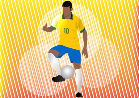 Football player soccer silhouetteのイラスト素材