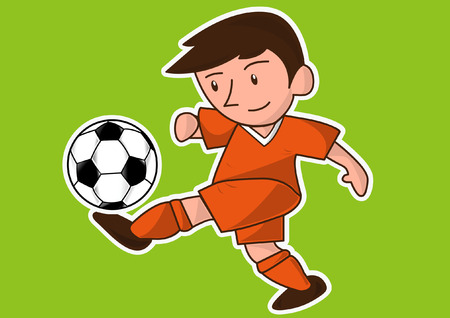 cartoon soccer playerのイラスト素材