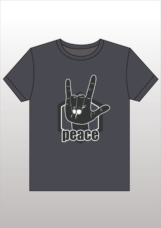 hand sign gesture silhouettes t-shirtのイラスト素材