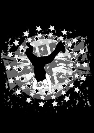 popular dancer silhouetteのイラスト素材