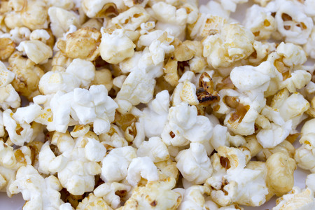 Popcorn macro texture backgroundの写真素材