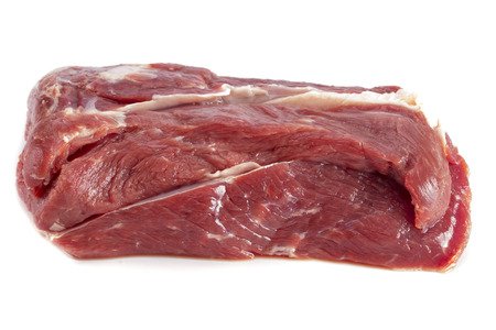 raw beef isolated on white backgroundの写真素材