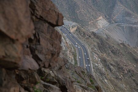 rocks on mountains in Al Taif, Saudi Arabiaの写真素材