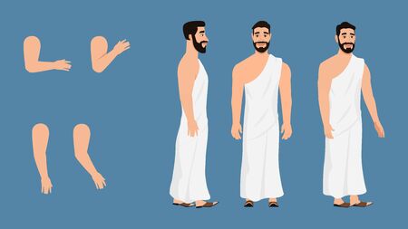 Hajj Pilgrim in Ahram ( religious dress) vectorのイラスト素材