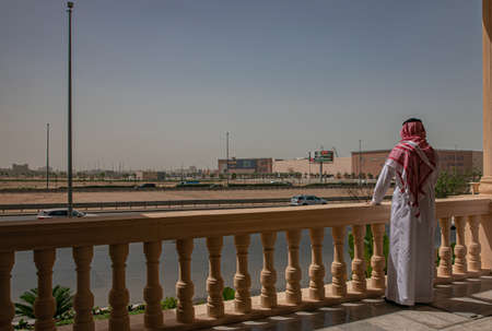 image from back of Saudi businessman,のeditorial素材