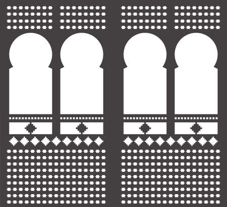 Arabic window of wood Arab arts carving windows.のイラスト素材