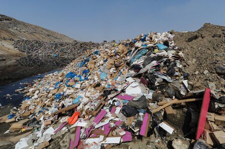 Plastic waste, environmental pollution, human waste,の写真素材