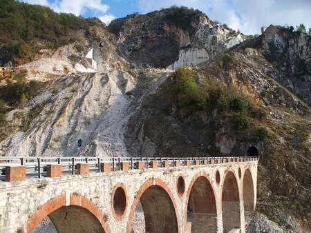 marble quarry in marina di carrara italyの写真素材