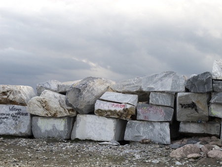 marble quarry in marina di carrara italyのeditorial素材