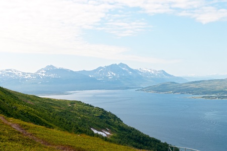 tromso a very beautiful place in north europeの写真素材