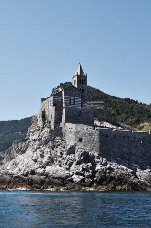 this is a beautiful church in portovenere, little village near la speziaの写真素材