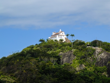 beautiful church in vitoria that is a beautiful town in brasilの写真素材